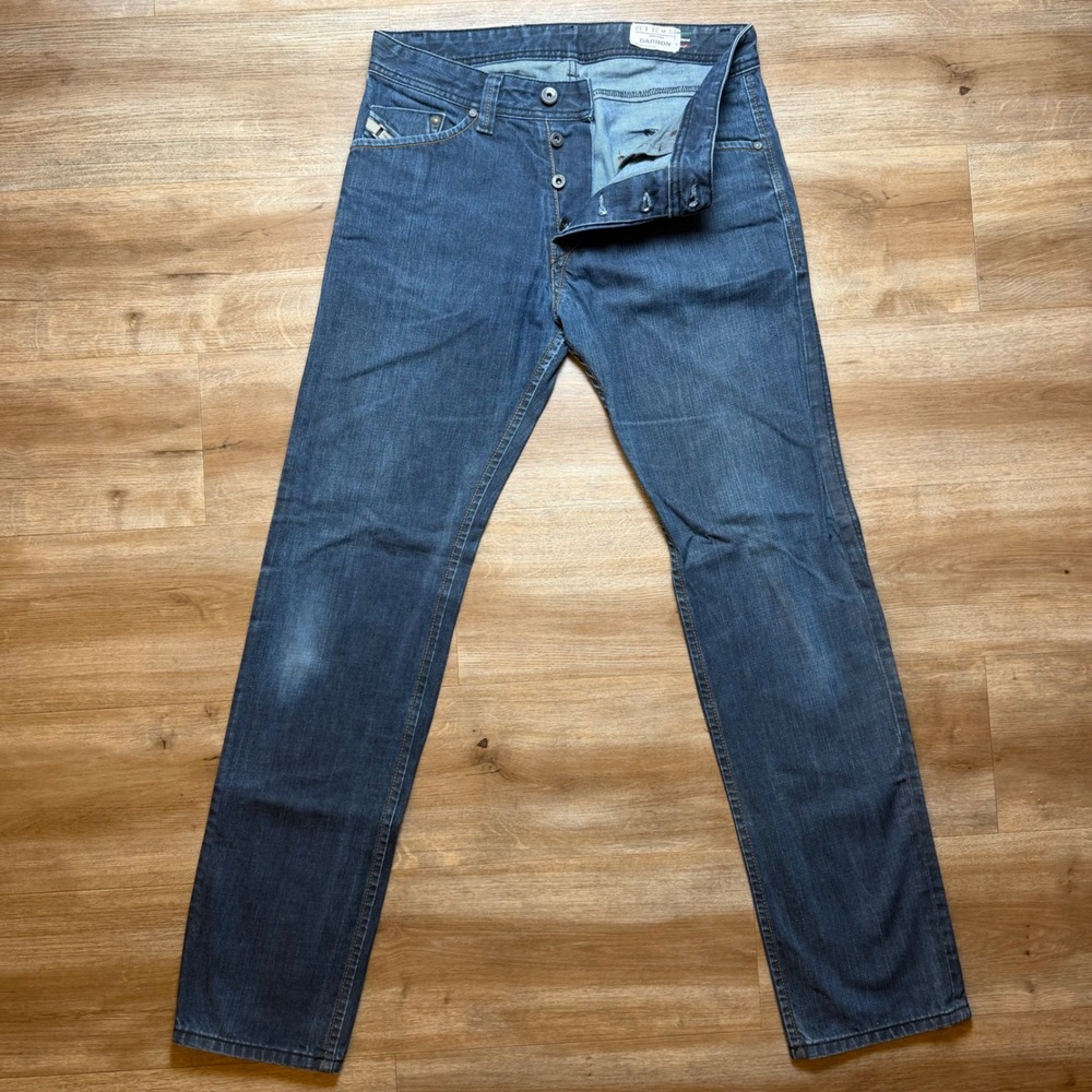 Diesel Darron Jeans Mens 31x32 Blue Slim Tapered Dark Wash 0088Z Made in Italy